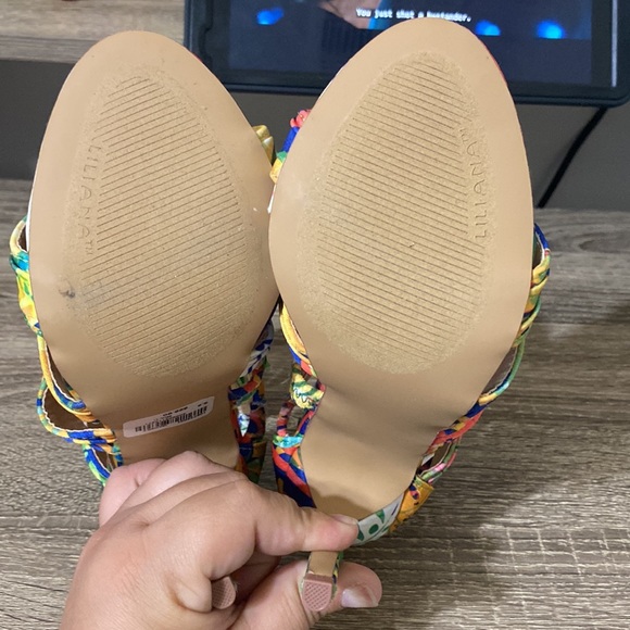 Liliana Heather 3 multi color high heels size 5.5 - Picture 8 of 10